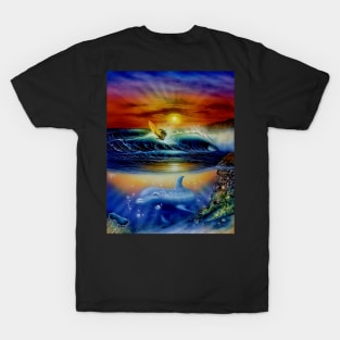 Surfer and dolphin T-Shirt